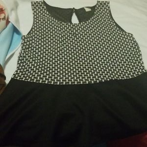 Black and white blouse from Deb